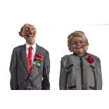 Original Spitting Image Puppet of Neil and Glenys Kinnock  110cm.; 43½ins high by 58cm.; 23ins wide