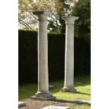 A set of twelve composition stone columns  2nd half 20th century 254cm.; 100ins high