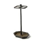 An early Victorian cast iron stick stand  mid 19th century the base stamped W Bullock 64cm.; 25ins