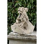 A Gothic style carved limestone architectural corner piece   19th century 36cm.; 14ins high by