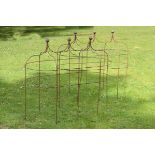 A pair of unusual wrought iron rounded rectangular treillage frames  modern 110cm.; 43ins high by