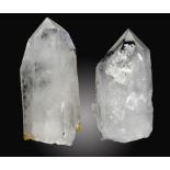 Minerals:Two quartz points  Brazil the larger 22cm.; 9in high