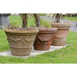Garden Urn:A Compton terracotta pot  early 20th century with large circular maker’s stamp