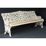 Garden Seat: A Coalbrookdale Nasturtium pattern cast iron seatfully stamped CBdale and with