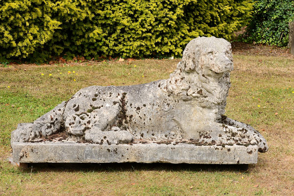 Garden Statue: An over lifesize composition stone figure of a Retriever2nd half 19th century70cm.;