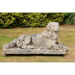 Garden Statue: An over lifesize composition stone figure of a Retriever2nd half 19th century70cm.;