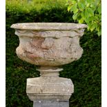 Garden Urn: A pair of rare Austin and Seeley composition stone Warwick vases2nd half 19th