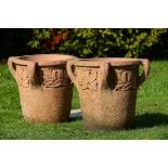 Garden Urn: A pair of Liberty’s terracotta Penda pattern planters, designed by Archibald Knoxearly