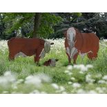 Garden Sculpture: Richard CresswellHerefordshire CattleStainless and mild steel Bull, 165cm.;