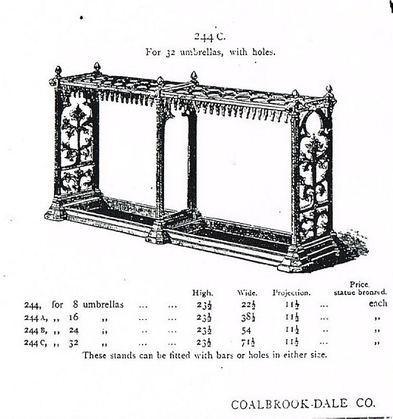 A rare Coalbrookdale cast iron double stick standcirca 1870with later zinc drip trays177cm.; 70ins - Image 2 of 2