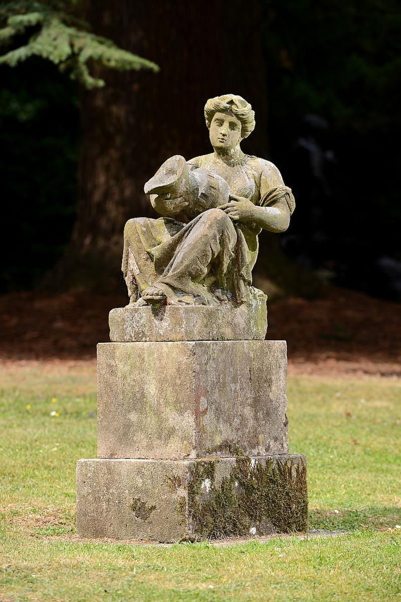 Garden Statue: A pair of carved sandstone figures of a river god and goddessmid 19th centuryon