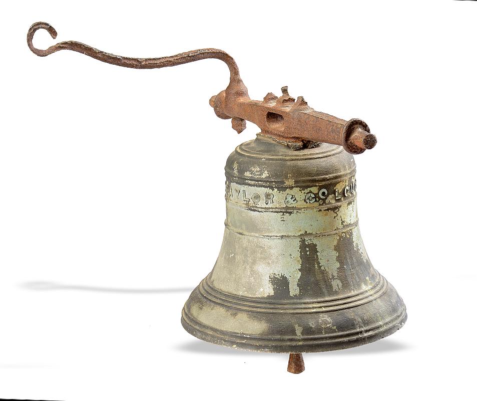 A Victorian belldated 1888 and with makers name Taylor & Co., Loughboroughwith iron ringing