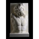 Garden Sculpture: Sam FlinthamA carved limestone three quarter section classical