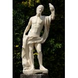 Garden Statue: A carved white marble figure of PoseidonItalian, 16th centurybearing the signature P.