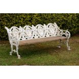 Garden Seat: A rare Macauley and Wade foundry Seasons pattern cast iron seatlast quarter 19th