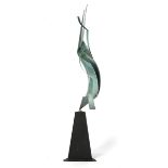 Sculpture: Curtis JereAbstractSheet copper on steel baseSigned C. Jere, 2002Overall height 259cm;