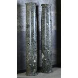 A pair of Italian Verde Antico marble columns  19th century 202cm.; 79½ins high by 35cm.; 13¾ins