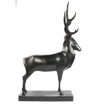 Sculpture: ▲ A bronze stag by Christian Maas  signed Christian Maas and with gilt foundry stamp