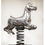 Sculpture: Child's Horse Playground Ride   North American,  circa 1960s Cast aluminium and iron