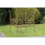 Horticultural: A rare and unusual estate made wrought iron manger  19th century 178cm.; 70ins high