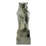 Garden Sculpture: After Pompon  A bronze owl Modern 49cm.; 19ins high  This model is after a