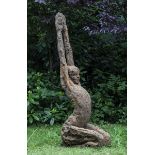 Garden Sculpture: ▲Carol Peace  Reach Iron resin 178cm.; 70ins high by 50cm.; 19½ins wide by