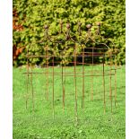 Horticultural: A pair of wrought iron treillage frames  modern 110cm.; 43ins high by 120cm.; 47ins