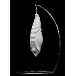 Sculpture: Kim Francis   Chrysalis Carrara statuary marble and stainless steel 44cm.; 17ins high