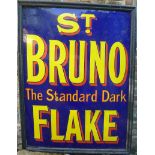 A large St. Bruno Flake tobacco advertising sign  circa 1940 90cm.; 35½ins by 120cm.; 47½ins
