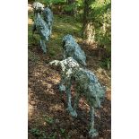 Garden Sculpture: ▲Sally Matthews  Five Wolves Bronze each approx 80cm.; 31½ins high by 30cm.; 12ins