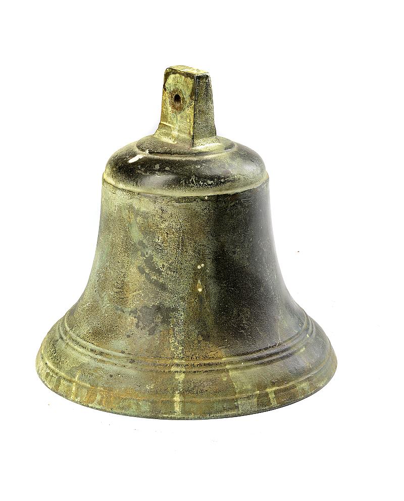 A late Georgian bell  early 19th century 30cm.; 12ins high  Reputedly from a school in Shrewsbury