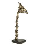 A bronze resin Giraffe neck and head   modern 228cm.; 90ins high