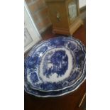 pair of blue plates