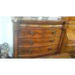 Victorian Mahogany bow front chest