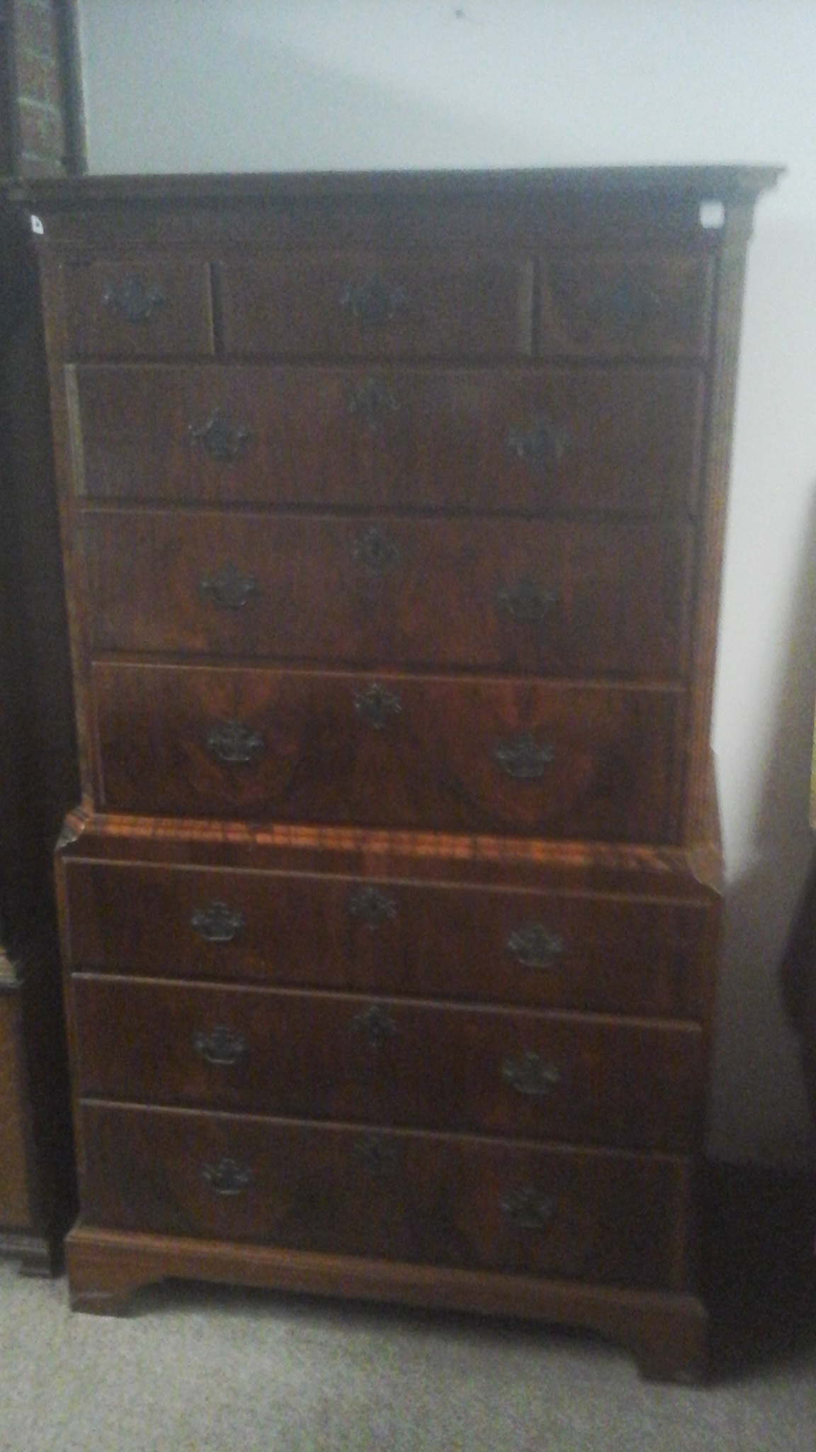 Walnut chest on chest