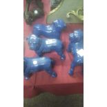 4 Cast iron record bulldog figures