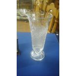 Stuart crystal cut glass vase