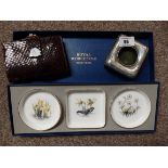 Worcester purse and silver pocket watch holder