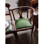 Edw. Inlaid corner chair