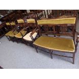 5 pce. Edwardian inlaid parlour suite