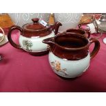 Denby hunting tea pot and 2 jugs