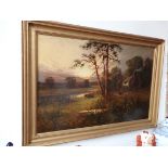 Oil painting of country scene