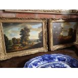 Pair oils country scene pictures
