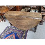 An early oak drop leaf dining table