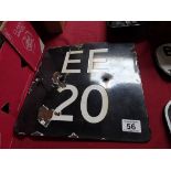 EE 20 Enamel sign