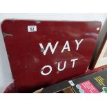 Railway "way out" sign