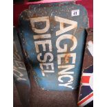 Agency Diesel enamel sign