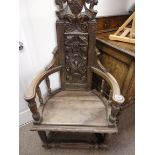 Carved hall chair