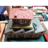 Toy house and railway shed