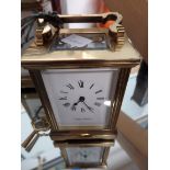 Brass carriage clock by Mappin & Webb